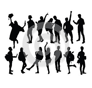 Student Activity and graduation Silhouettes