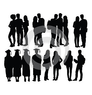 Student Activity and graduation Silhouettes