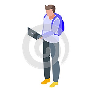 Student assignment icon, isometric style