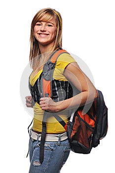 Student with backpack