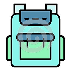 Student backpack icon color outline vector