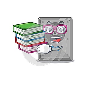 Student with book internal hard drive with cartoon shape