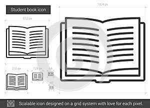 Student book line icon.