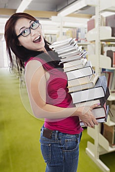 Student borrow many books in library