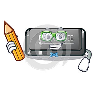 Student button backspace in the shape cartoon