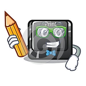 Student button print screen in shape mascot