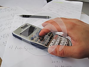 Student calculating