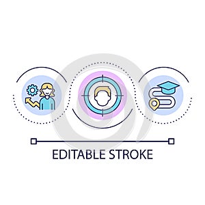 Student-centered learning loop concept icon
