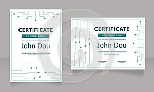 Student certificate design template set