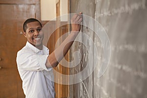 Student at Chalkboard