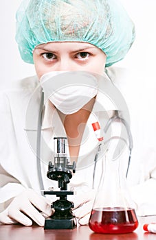 Student in chemistry lab