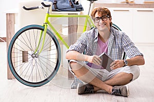 The student commuting to university using cycle