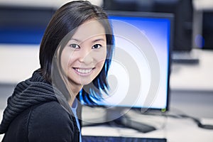 Student in Computer Lab photo