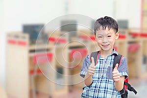 Student in computer room at school