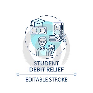 Student debt relief concept icon