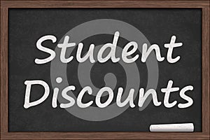 Student Discounts on chalkboard