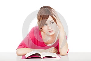 Student Do not concentrate and thinking photo