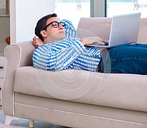 Student doing distance MBA online training