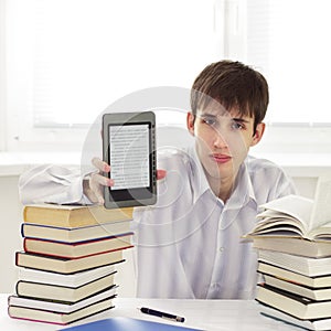 Student with ebook reader