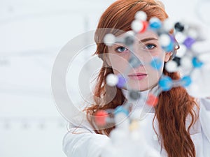 Student face analyzing molecule