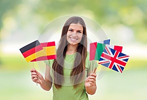 Student Female with International Flags