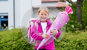 Student at first day in school