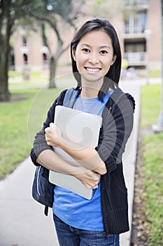 Student girl on campus back to school