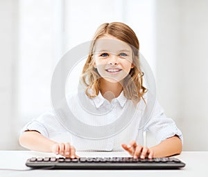 Student girl with keyboard