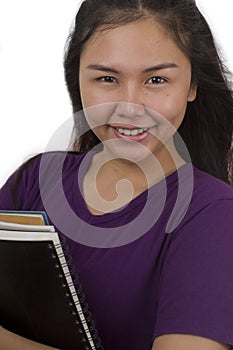 Student girl with pretty smile