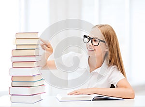 Student girl studying at school