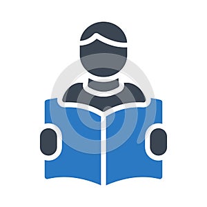 Student glyph colour vector icon