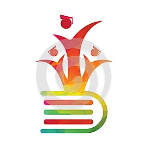 Student Graduates logo with book icon.