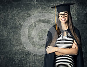 Student in Graduation Hat, Woman in Glasses Mortarboard