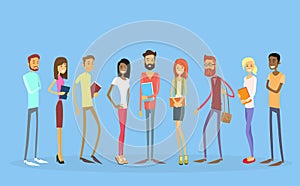 Student Group People Holding Books Education