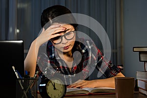 Student having a terrible headache