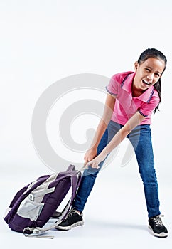 Student with heavy bag