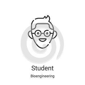 student icon vector from bioengineering collection. Thin line student outline icon vector illustration. Linear symbol for use on