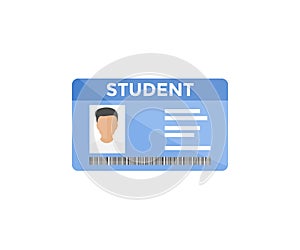 Student ID card, identity confirmation logo design. University, school, college identity card.
