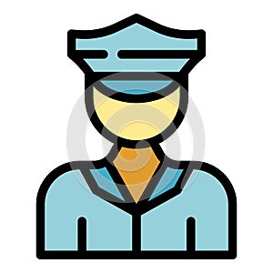 Student job police officer icon color outline vector