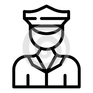 Student job police officer icon, outline style