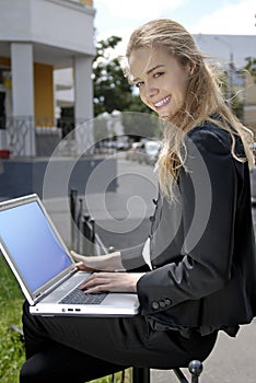 Student with laptop