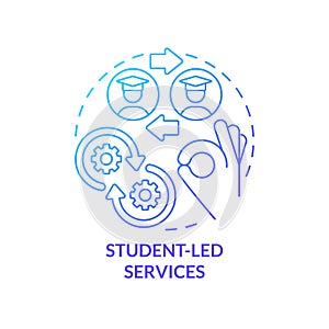 Student-led services blue gradient concept icon
