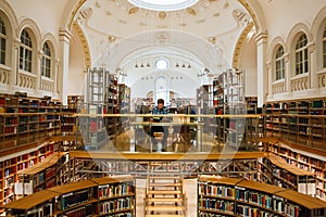 Student in the library