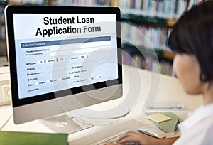 Student Loan Application Form Registration Concept