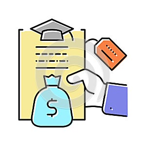 student loan color icon vector illustration