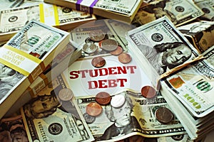 Student Loan Debt Trap With Tuition Fees Compounding In Interest From High Interest Loan Rates On The Loan