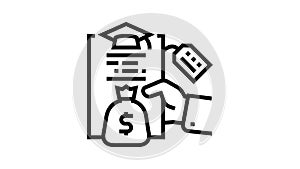 student loan line icon animation