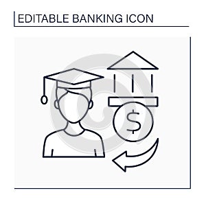 Student loan line icon