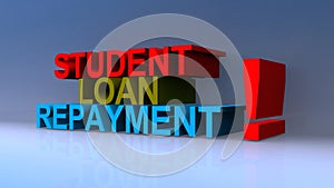 Student loan repayment on blue
