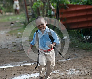 Joyful kid in Los bateyes Community